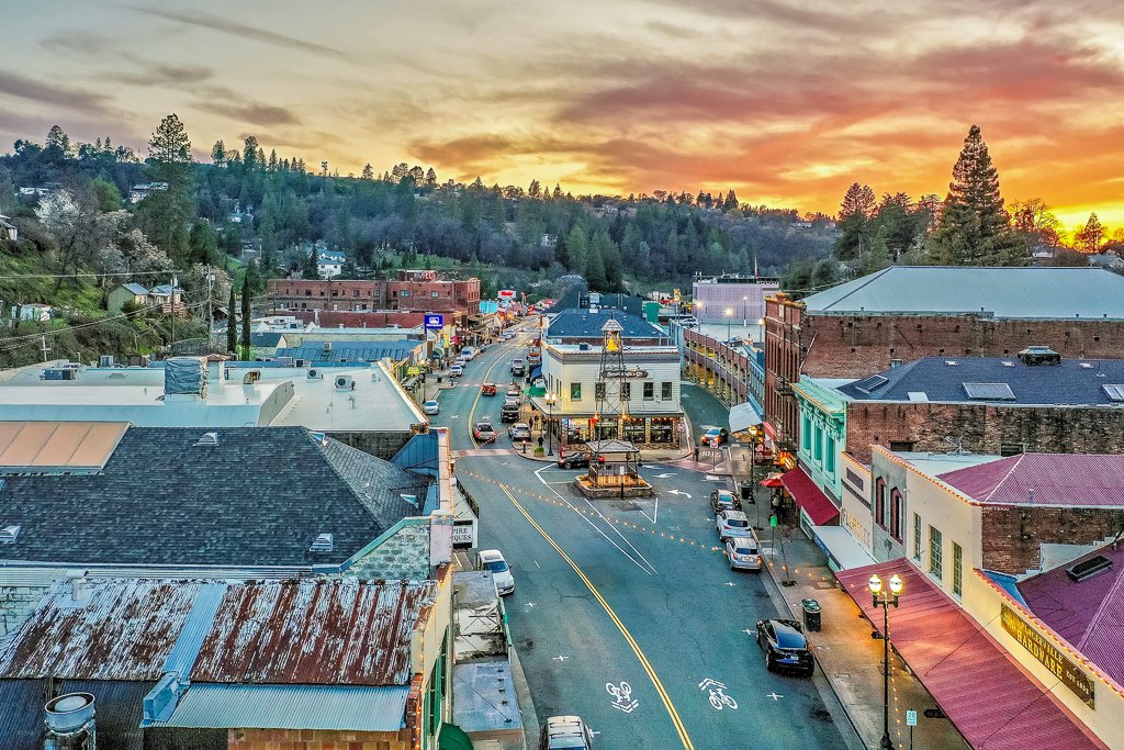 downtown Placerville aerial